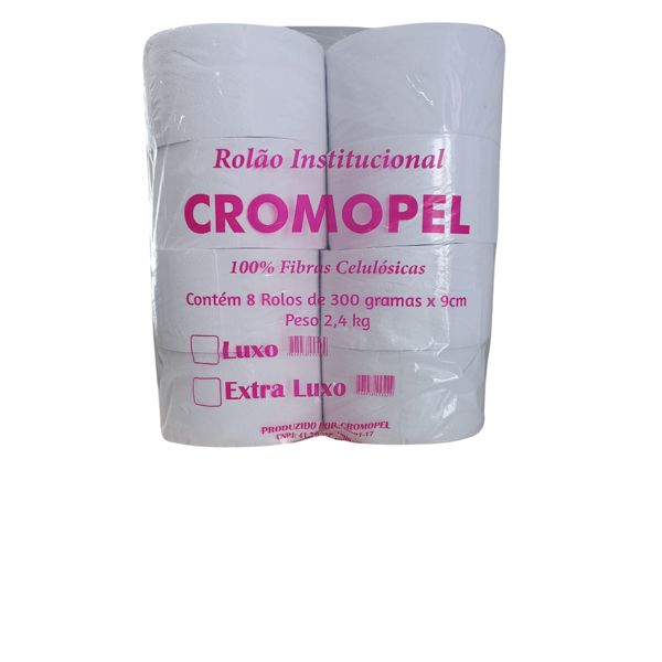 Papel Higiênico 8 Rolos Extra Luxo - 200M X 10 2,4KG 300 G Cromopel
