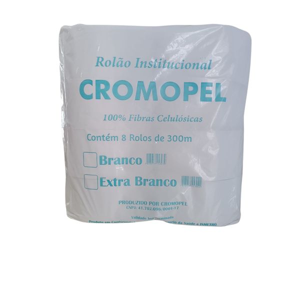 Papel Higiênico 8 Rolos 10CM X 300 M Branco Cromopel