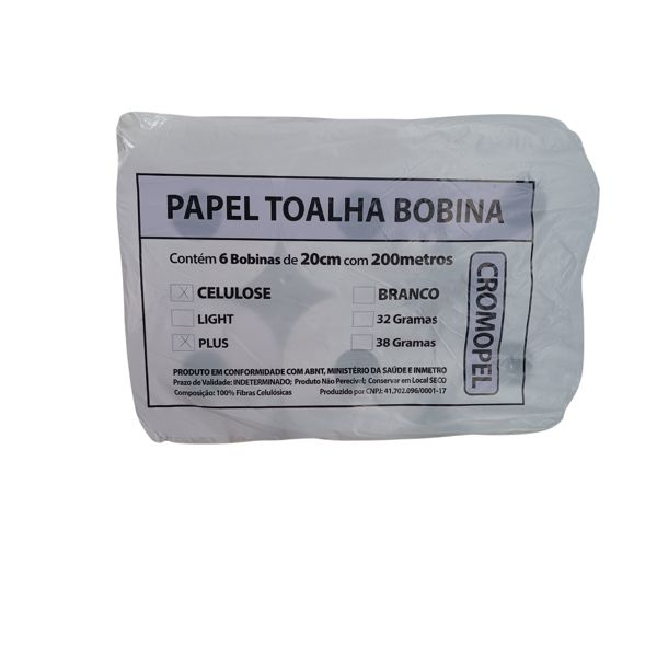 Papel Toalha Bobina Celulose Virgem Plus Roxo Cromopel