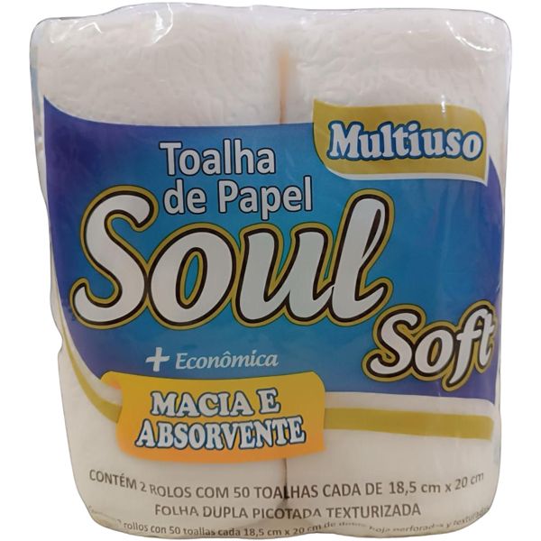 Toalha de Papel Azul Soul Soft 50 Toalhas em Cada de 18,5cm X 20cm