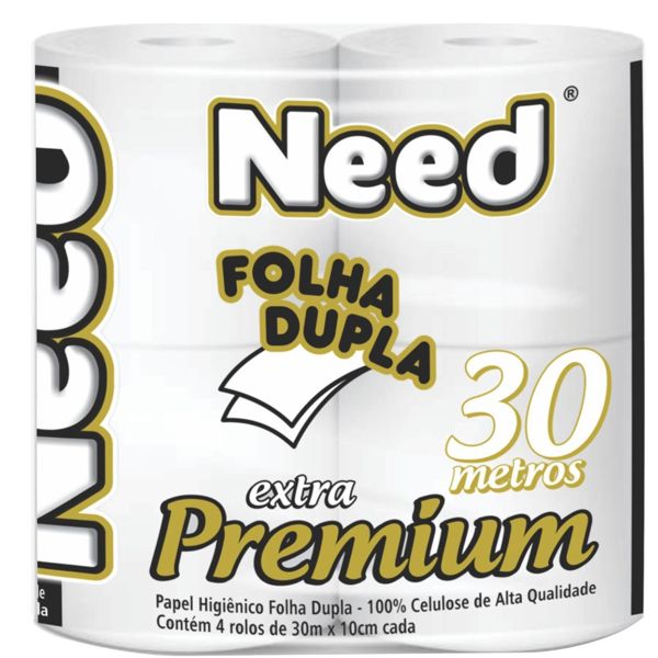 Papel Higiênico Need 16x4x30 Premium Folha Dupla- FD