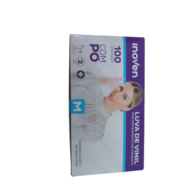 Luva de Vinil Proc M c/ Po
