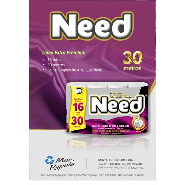 Papel Higiênico Need 16x30 - Rosa- Fardo